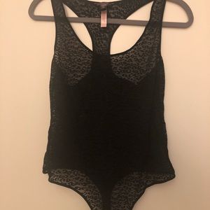 🌸VS cheetah sheer print teddy bodysuit
